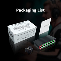 Switch Ethernet Gigabit de 8 Puertos con Gestión OEM/ODM, Compatible con PoE-in, Switch de Capa 2, Switch de Red Administrado en la Nube para AP Inalámbricos