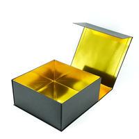 Caja de Regalo Plegable de Papel Negro de Lujo Personalizada, Caja de Embalaje de Papel Magnético con Cierre de Solapa Magnética