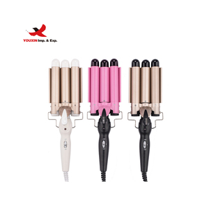 Fer à boucler professionnel à trois barils en céramique ionique, surface céramique, pour salon de coiffure, vente en gros à bas prix pour achats mixtes - Product Image 1