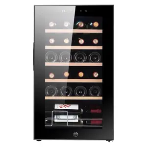 2024スマート温度安定化システムクーラーキャビネットを備えた自立型ワイン冷蔵庫に組み込まれた高品質のガラスドア