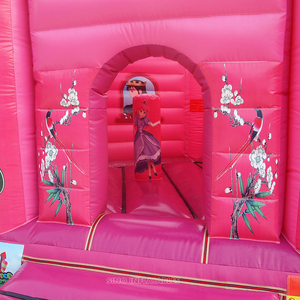 Château gonflable rose pour garçons et filles, <span class=keywords><strong>prince</strong></span> et princesse, Blanche-Neige, avec toboggan et toit, de l'usine Sino Inflatables - Product Image 5