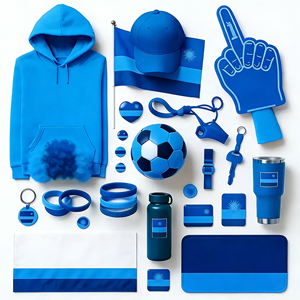 Custom Logo Printed Football Cheering Products Scarves Caps Flags Gift Set Silk Screen Printing Custom Colors Sizes for Events - Product Image 2