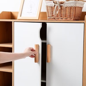 T-Shaped Solid Wood Furniture Handles Natural Color Japanese Style Wardrobe <b>Drawer</b> Cabinet Door Knobs Durable 64mm 96mm 128mm - Product Image 4