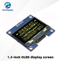 Layar Tampilan OLED 1.3 Inci Font Kuning IIC 128X64 Modul LCD Matriks Titik Instrumen Kontrol Industri Layar Tampilan Tertanam