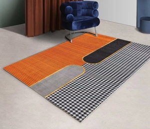 Tapis de sol géométrique moderne style nordique, grand accessoire doux pour salle d'étude, salon, chambre à coucher, couverture de chevet - Product Image 5