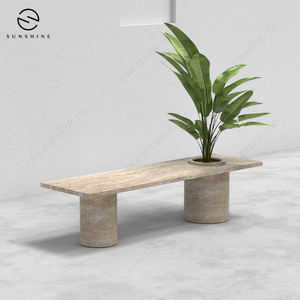 Table basse ronde en marbre de luxe italienne, design moderne de ferme avec accents en fer pour hôtel et salon de maison - Product Image 3