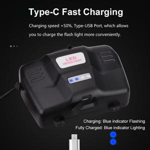 Lampe frontale à <span class=keywords><strong>Led</strong></span> Rechargeable par USB, phare étanche IPX4 avec 3 Modes, <span class=keywords><strong>bandeau</strong></span> réglable pour le Camping, la randonnée, la chasse en plein air - Product Image 4