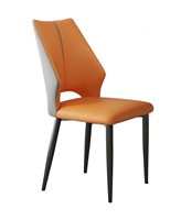 Chaise de salle à manger contemporaine avec pieds en métal et revêtement en similicuir, mobilier pour hôtels, restaurants, écoles, appartements, hôpitaux
