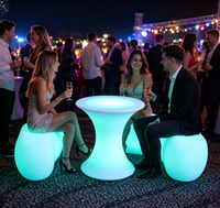 Meubles LED Lumineux Multicolores pour Soirées en Plage, Événements Côtiers, Mariages, Noël, Halloween, Décoration de Fêtes, Télécommande Incluse