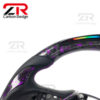 Accessoires intérieurs pour voiture Infiniti Q60 Q50 QX55, volant de course en cuir perforé en fibre de carbone forgée avec LED RPM