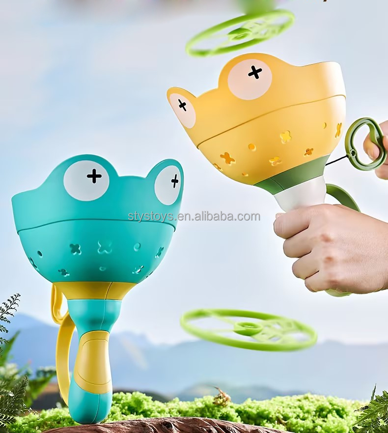 Set De Soucoupes Volantes VICASKY – 2 Lanceurs à Corde, 6 Hélices Colorées, Pour Enfants, Jeux D’extérieur, Tirer Et Faire Voler