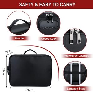 Pochette de rangement multi-couches pour certificats et documents, sac ignifuge pour argent, protection des espèces avec serrure, produit de classement multifonctionnel - Product Image 2