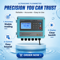 Reliable Industrial Ultrasonic Flowmeter Wall-mount Non-contact Water Measurement System IP67 Waterproof Digital Flow Monitor