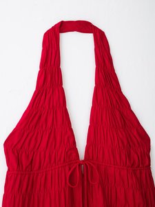 MYST&ZA Vêtements Femme Été 2026 Nouvelle Collection Sexy <span class=keywords><strong>Dos</strong></span> <span class=keywords><strong>Nu</strong></span> Volants Col Halter Court Sans Manches <span class=keywords><strong>Top</strong></span> 8741222 8741223 - Product Image 3