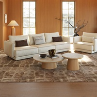 Canapé une place style luxe léger avec revêtement en coton et lin, design moderne minimaliste mobile, modèle AD-SZ2601 pour salon