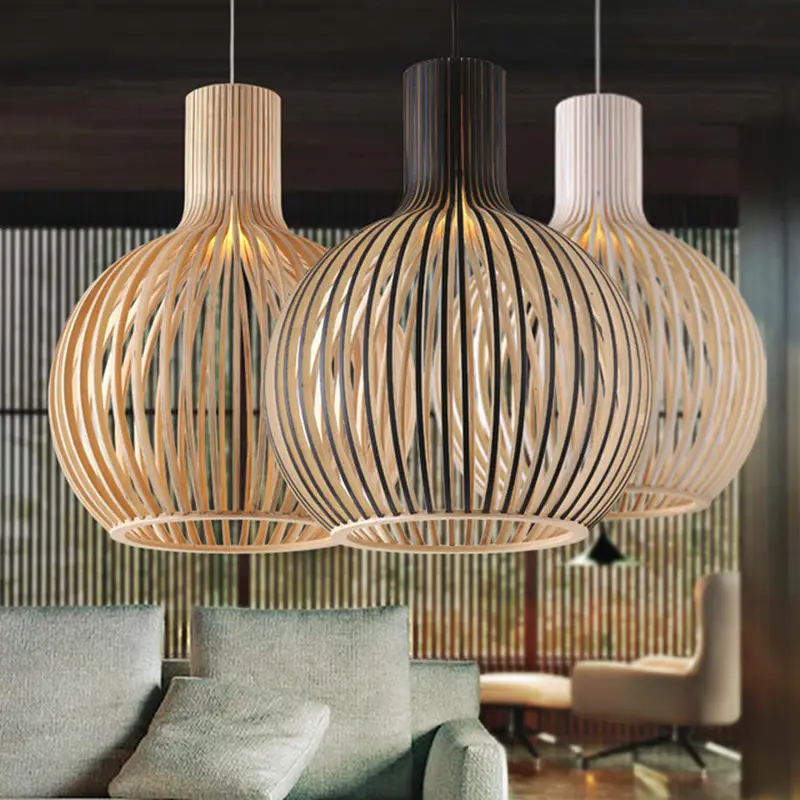 2023 Restaurant lighting solid wood LED Chandelier and modern lamp farm wooden chandelier