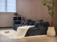 Ensemble de canapés Chesterfield compressés, garnissage en mousse, revêtement en tissu, emballage sous vide, rebond en 1 minute, modulaire, canapé incurvé, appartement, villa