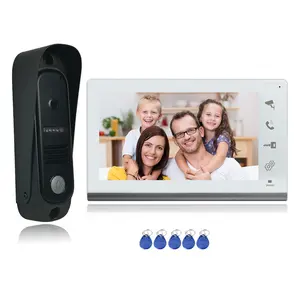 Hệ Thống Liên Lạc Video Đa Căn Hộ 4 Dây Chuông Cửa Camera HD Với Màn Hình Trắng 7 Inch Mở Khóa Thẻ RFID Liên Lạc Hai Chiều Cho