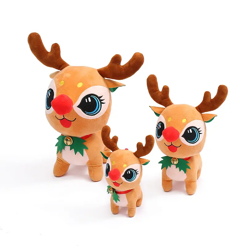 Personalizado de moda niños suave Navidad Santa juguete Navidad peluche ciervo muñeca peluche juguete