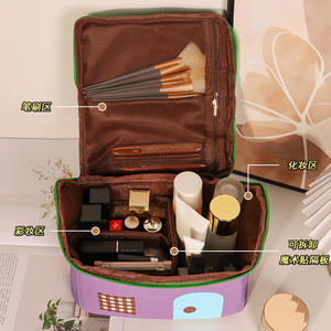 Bolsa de Maquillaje Nianduoduo Little House, Estuche Cosmético Portátil Impermeable de Gran Capacidad para Mujeres, Almacenamiento de Viaje - Product Image 4