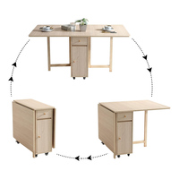 Table de salle à manger extensible en bois pliable, table de salle à manger gain de place pour appartements