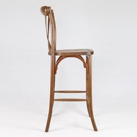 Tabourets de bar en bois rustique de style vintage à dossier en X