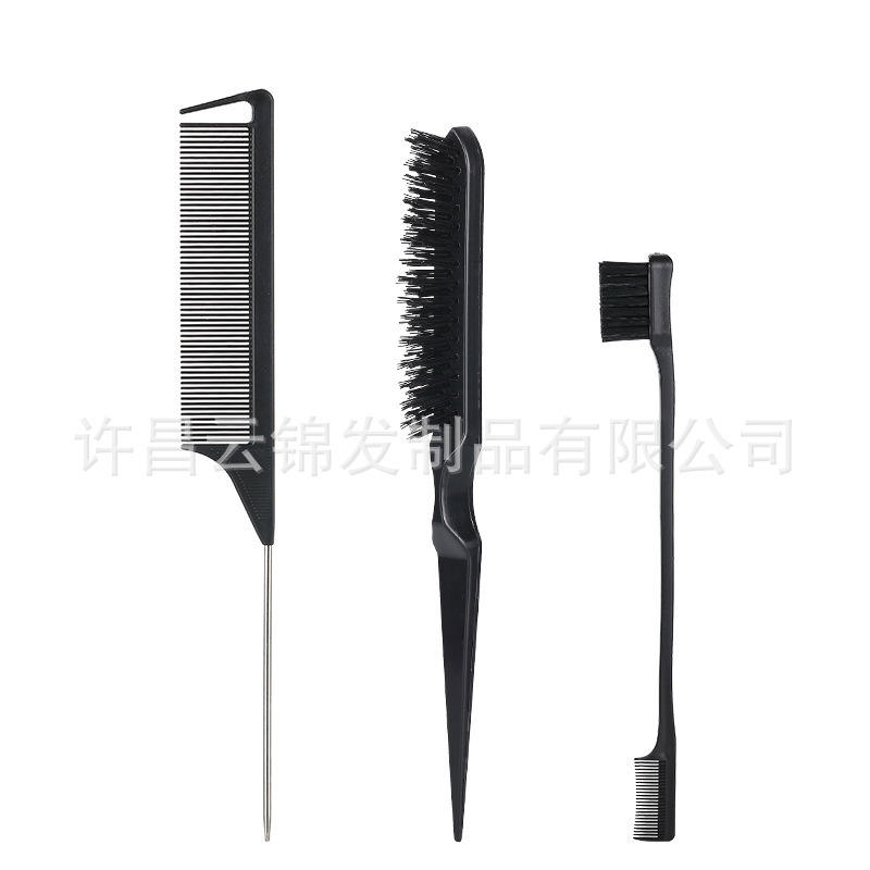 Ensemble de trois peignes à cheveux noirs à crochets