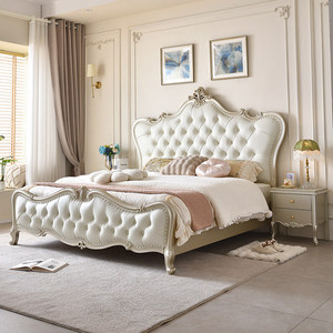 Letto di Lusso in Legno Massello Americano, Design Moderno e Minimalista, Letto Matrimoniale da 1,8 Metri, Letto Nuziale Francese da 1,5 Metri - Product Image 1