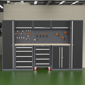 High Quality Tool Cabinet Workbench Combined Metal Tool Cabinet with Drawers for Garage and Workshop