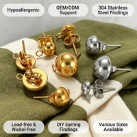 Boucles d'oreilles créoles en acier inoxydable 304 plaqué or 18 carats, hypoallergéniques, résistantes au ternissement, avec strass en cristal, vente en gros
