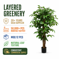 Ficus artificiel, plante de banian réaliste, feuillage vert, décoration intérieure pour mariage, hôtel, restaurant, sur mesure, OEM