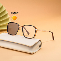 Nouvelles Lunettes de Soleil Photochromiques Carrées Tendance Européennes et Américaines 2026 pour Hommes – Monture Élégante à Charnière à Ressort pour Protection Solaire Extérieure