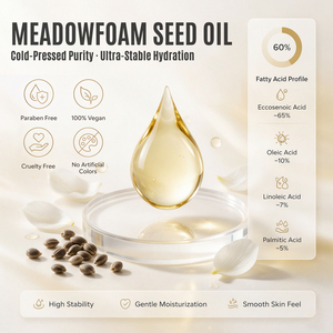 Aceite de Semilla de Meadowfoam 100% Puro Prensado en Frío, Aceite Portador de Limnanthes Alba Grado Cosmético para Cuidado de la Piel y Cabello, Venta al por Mayor a Granel - Product Image 3