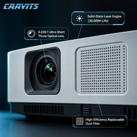 Projecteur laser CAAVITS UST 0.235 4800 lumens ANSI WXGA 3LCD pour affichage numérique, musées et expositions