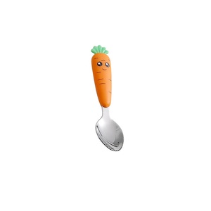Juego de <span class=keywords><strong>Cubiertos</strong></span> de Acero Inoxidable 18/8 con Mango de Plástico con Diseño de Zanahoria y Estuche, Duradero, Ecológico, con Acabado Espejo - Product Image 2