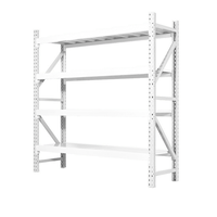 Étagère de rangement en acier bleu et orange à 4 niveaux 2000x600x2000mm, capacité de 200 kg par niveau, pour entrepôt