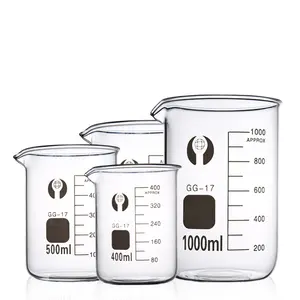 5-2000ml厚壁ホウケイ酸ガラス段階的ビーカー、注ぎ口実験室計量カップカスタマイズ可能な容量