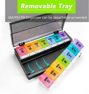 Boîte à pilules portable en plastique pour médicaments et vitamines, grand format, 14 jours, avec logo personnalisé, cadeau promotionnel - Product Image 5