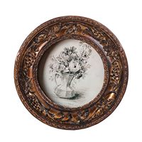 Support mural de table Bronze Or Bois Ps 4x4 Cadre photo vintage Cadre photo rond antique Affichage du cadre photo