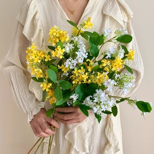 Flores Artificiales de Osmanthus, Ramo Mixto de Seda, Decoración Floral Hecha a Mano para el Hogar - Product Image 5