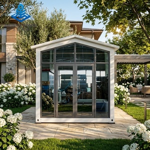 INFINITE STARS Maison conteneur préfabriquée modulaire détachable de haute qualité, mini-villa, <span class=keywords><strong>toit</strong></span> en pente, mur-rideau en verre moderne - Product Image 1