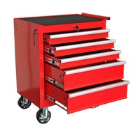 Chariot à outils en acier robuste OEM, chariot à outils à 5 tiroirs, armoire de rangement d'outils d'atelier en acier avec roues