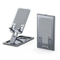 Support triangulaire en alliage d'aluminium pour téléphone et tablette, ouverture à une pression, hauteur et angle réglables, logo personnalisé OEM