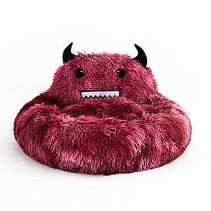 Großhandel Custom Monster Style beheiztes Haustier bett Semi-Enclosed Thermal Fluffy <span class=keywords><strong>Cat</strong></span> Dog Cave mit Anti-Rutsch-Basis für den Winter - Product Image 2