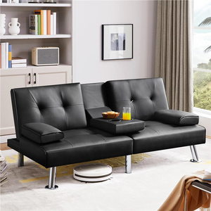 Sillón reclinable de cuero Reversible <span class=keywords><strong>Loveseat</strong></span> plegable <span class=keywords><strong>cama</strong></span> ajustable convertible futón sofá <span class=keywords><strong>cama</strong></span> <span class=keywords><strong>Cama</strong></span> Schlafsofa - Product Image 6
