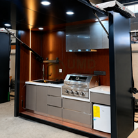 Cuisine extérieure modulaire préfabriquée avec abri pour jardin, barbecue et repas en plein air