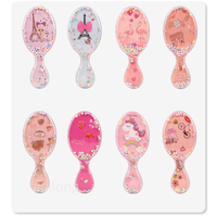 Nouvelle brosse à cheveux ovale mini 2026 avec paillettes, effet sable mouvant, antistatique, démêlante, format de poche, pour voyage, enfant, fille, mignonne, brosse à cheveux scintillante