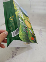 Sachet Mylar à fond plat 8 côtés, personnalisé, couleurs assorties, pour aliments pour animaux, en plastique PE, résistant à l'humidité, avec fermeture éclair, pochette autoportante pour sucre