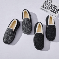 Fabricant de chaussures d'intérieur d'hiver pour hommes, mocassins en peluche à la mode, semelle en mousse à mémoire de forme TPR, sur mesure OEM