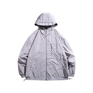 Spring and Summer Sunscreen Clothes for Men Ice Silk Thin Mountain Outdoor UPF50+Sunscreen Jacket